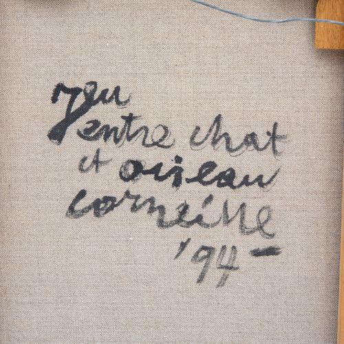 CORNEILLE (1922-2010) Corneille (1922-2010), Jeu entre chat et oiseau (Juego ent&hellip;