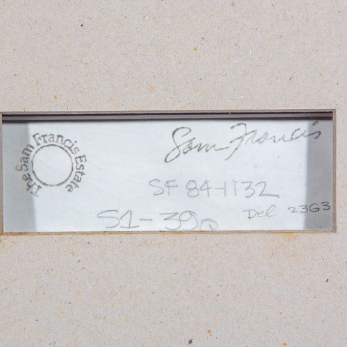 Sam Francis (1923-1994) 萨姆-弗朗西斯（1923-1994），SF 84-1132，盖有萨姆-弗朗西斯遗产章和艺术家签名章，用铅笔注有萨&hellip;
