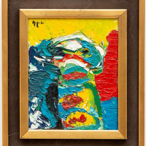 Karel Appel (1921-2006) 卡雷尔-阿佩尔（1921-2006），《无题》，署名 "阿佩尔"（左上），布面油画，24x19厘米，出处：Kun&hellip;