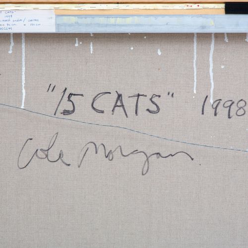 Cole MORGAN (1950) Cole Morgan (1950), 15 Cats, mixed media on canvas, 70x190 cm&hellip;