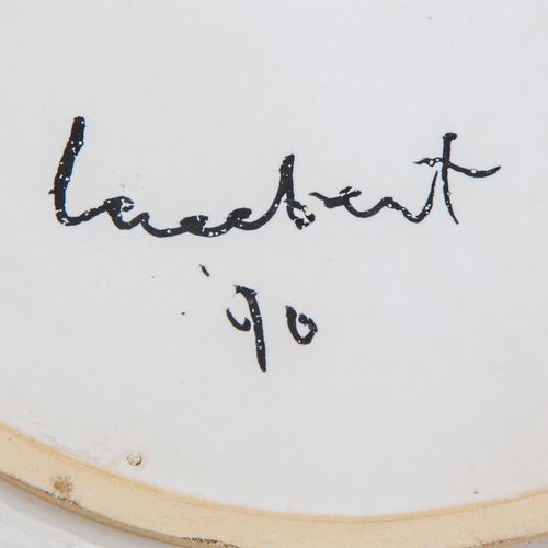 LUCEBERT (1924-1994) Lucebert (1924-1994), Untitled, a glazed ceramic plaque, Ø &hellip;