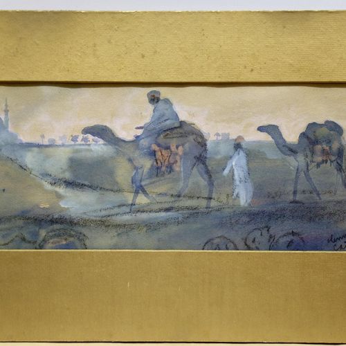 Henri Pieck (1895-1972) Henri Pieck (1895-1972)，《开罗的骆驼司机》，签名、日期和注释 "Henri Pieck &hellip;