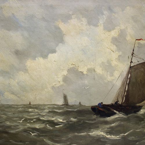 Willem Gruyter (1856-1908) Willem Gruyter (1856-1908), Ungezähmtes Meer, signier&hellip;