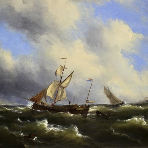 Govert van Emmerik (1808-1882) Govert van Emmerik (1808-1882), Navires au large &hellip;