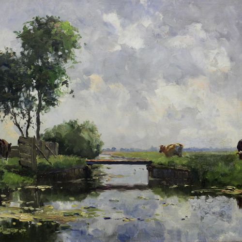 Gerard Altmann (1877-1940) Gerard Altmann (1877-1940), Polder landscape with cat&hellip;