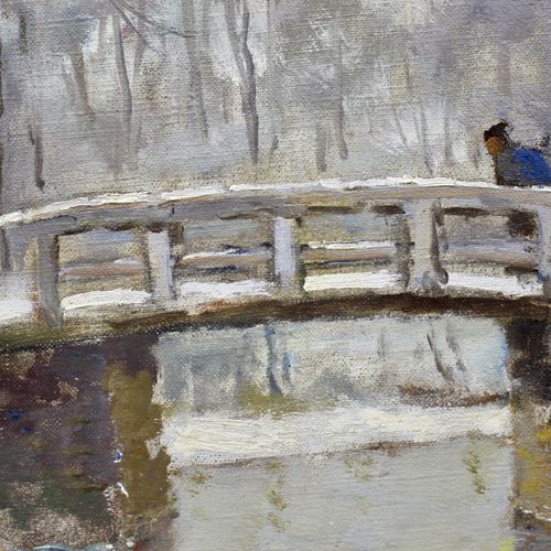 Jan Harm Weijns (1864-1945) Jan Harm Weijns (1864-1945), 冬季运河上的小桥，署名 "J.H. Weijn&hellip;