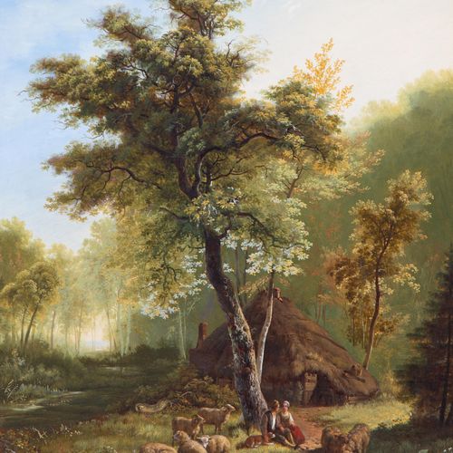 Willem Bodeman (1806-1880) Willem Bodeman (1806-1880), Scène pastorale près d'un&hellip;