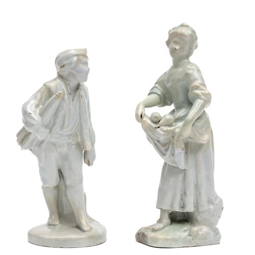 Two white Delft faience figures Deux figures en faïence blanche de Delft, XVIIIe&hellip;