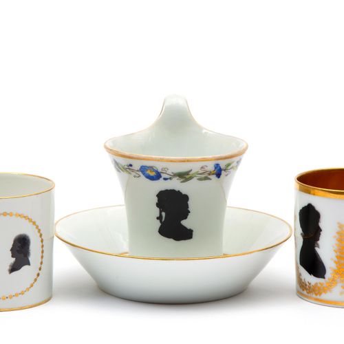 Three silhouette cups, attr. Samuel Mohn (1762–1825) Tre tazze a silhouette, att&hellip;