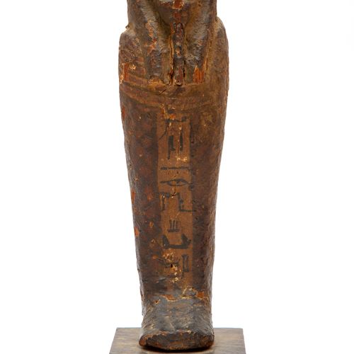An Egyptian painted wood Ptah-Sokar-Osiris figure 一件埃及彩绘木雕Ptah-Sokar-Osiris像，晚期-&hellip;