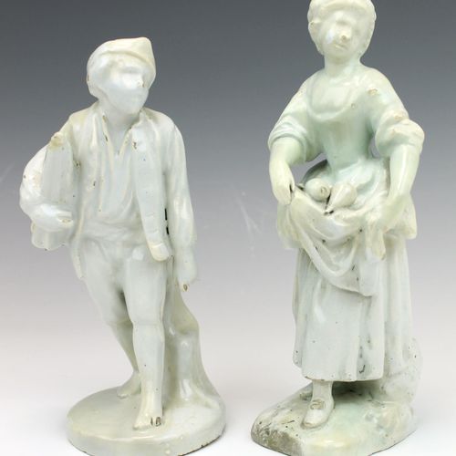 Two white Delft faience figures Two white Delft faience figures, 18th century, N&hellip;