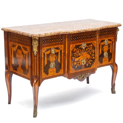 A Louis XVI ormolu-mounted tulipwood, amaranth, sycamore and fruitwood marquetry&hellip;