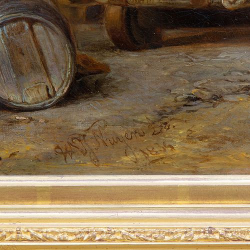 Wijnand Nuijen (1813-1839) Wijnand Nuijen (1813-1839)，《荷兰城市的繁忙码头》，布面油画，75x90厘米，拍&hellip;