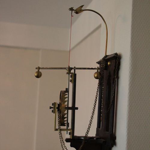 A model of a verge escapement with a foliot Modello di scappamento a verga con f&hellip;