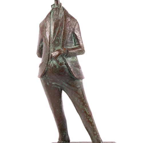 A bronze statue of a man wearing a Jaeger-LeCoultre Reverso Classique A bronze s&hellip;