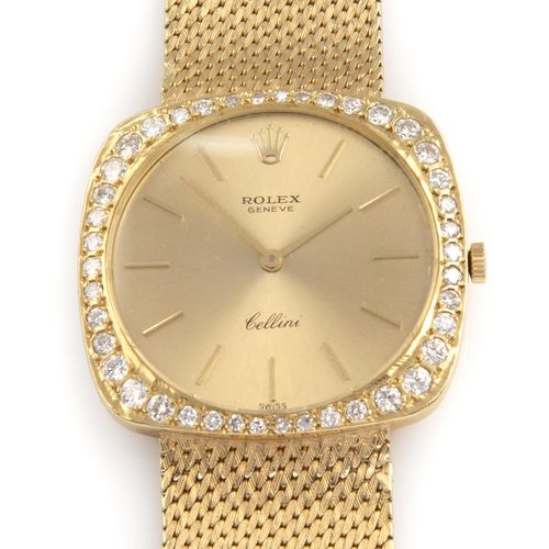 An 18k gold gentlemen's wristwatch, Rolex Cellini Une montre-bracelet pour homme&hellip;