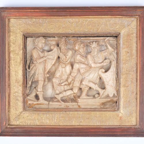 Null A Mechelen carved alabaster relief of David calming King Saul, Late 16th/ea&hellip;