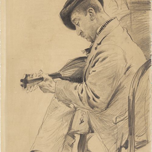 Wilhelm Kuhnert Wilhelm Kuhnert, Joueur de mandoline à Anacapri, 1897, crayon su&hellip;
