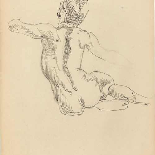 Max Klinger Max Klinger, Deux dessins : Nu masculin de dos. 1904 / Modèle de nu &hellip;