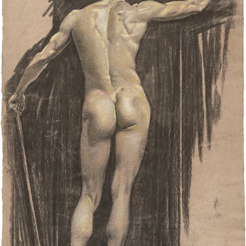 Osmar Schindler Osmar Schindler, Nu de dos masculin (debout), vers 1890, craie n&hellip;
