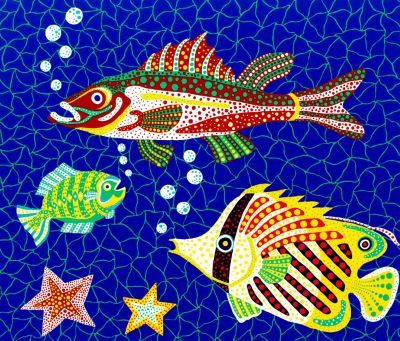 Yayoi Kusama_Sea screenprint in colours, 1989, on Izumi, signed, titled and date&hellip;