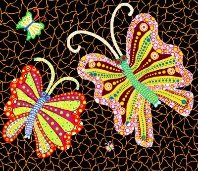 Yayoi Kusama_Butterflies screenprint in colours, 1989, on Izumi, signed and date&hellip;