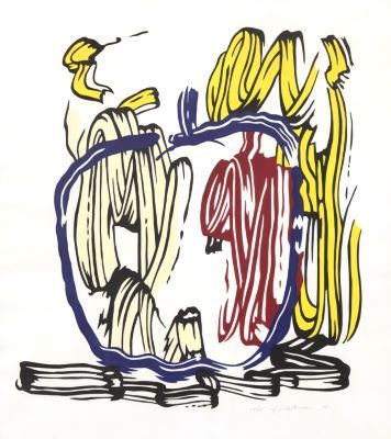 Roy Lichtenstein_Vertical Apple, from 'SEVEN APPLE WOODCUTS SERIES' woodcut in c&hellip;