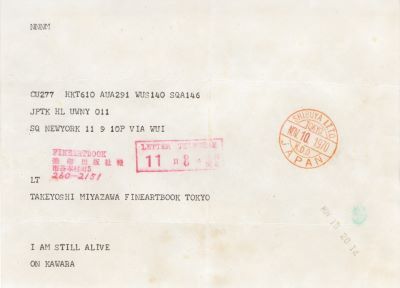 On Kawara_I AM STILL ALIVE Telegramm, ausgeführt 1970, gerahmt, 15,7×21,0cm, Lit&hellip;
