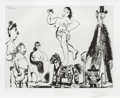 Pablo Picasso_Souvenirs d'enfance: Fête de rue, avec ?bonhomme? et el gigante; P&hellip;