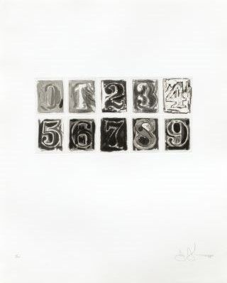 Jasper Johns_0-9 gravure à l'eau-forte avec pointe sèche, aquatinte à fond mou e&hellip;