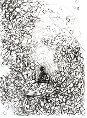Chiharu Shiota_No Title 4 双色石板画，2016年，在Arches 300g上，铅笔签名，编号37/50，由EDITION COPENH&hellip;