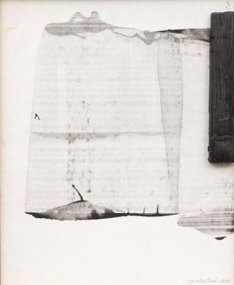 Takesada Matsutani_Untitled 纸上印度墨水和PVA胶水与木块拼贴，2014年完成，有签名和日期（右下），有首字母签名（右上），有签名和&hellip;