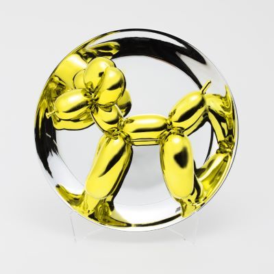 Jeff Koons_Balloon Dog (Yellow) multiplo in porcellana metallica, 2015, numerato&hellip;