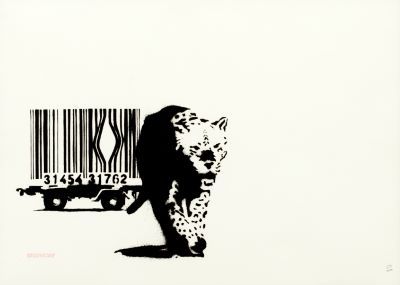 Banksy_Barcode serigrafia, 2004, su tela, con la firma timbrata, numerata 490/60&hellip;