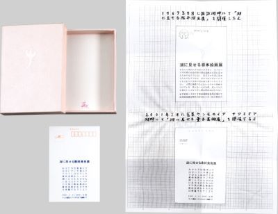 Yutaka Matsuzawa_Work 明信片和传单装在原来的盒子里，2001年，盒子里面有墨水签名，来自50个版本，原来的盒子，盒子和卡片上有轻微的脏污，&hellip;
