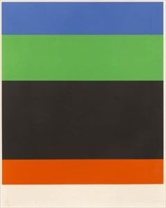 Ellsworth Kelly_Blue/Green/Black/Red 彩色石板画，1971年，在Arches封面上，铅笔签名，编号64/100（还有20张A&hellip;
