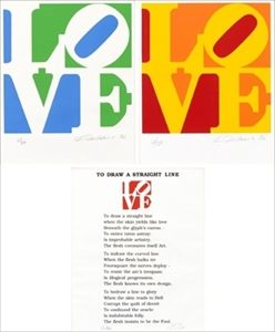 Robert Indiana_from 'The Book of Love' ein Satz von drei farbigen Siebdrucken, 1&hellip;