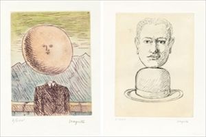René Magritte_L'Art de vivre/ Homme au chapeau melon, Pl.1 and Pl.4 from 'Le lie&hellip;
