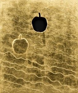 Nobuo Sekine_G8-314 apple 
mixed media on paper, executed in 1988, signed, title&hellip;