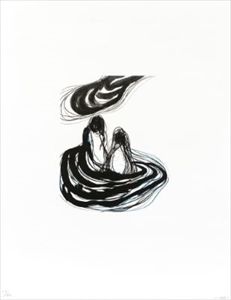 Chiharu Shiota_Between US 彩色胶印版画，2020年，在Zerkall Alt Meissen 250g上，铅笔签名，编号17/40（还&hellip;
