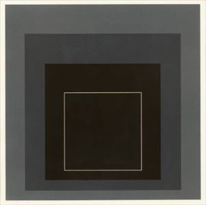 Josef Albers_WLS-VIII, from 'White Line Squares (Series I)' 彩色铝板石版画，1966年，在手工切割的&hellip;