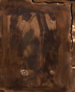 Kishio Suga_Nyu-zon 
混合媒体（铜板，螺丝，木头），1998年完成，签名，标题和日期（在背面），未从画框中检查，36.5×30.0厘米