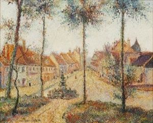 Hugues Claude Pissarro_La Haute-Saône; LURE-La rue de la Font 
olio su tela, fir&hellip;