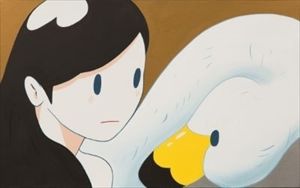 Takeru Amano_Leda and the Swan #1 
acrilico su tela, dipinto nel 2020, firmato e&hellip;