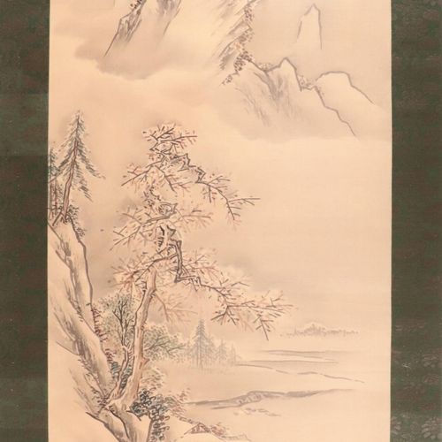 Null [Scrolls]. Kano Naonobu (1606-1650). (Village along a river in a mountainou&hellip;