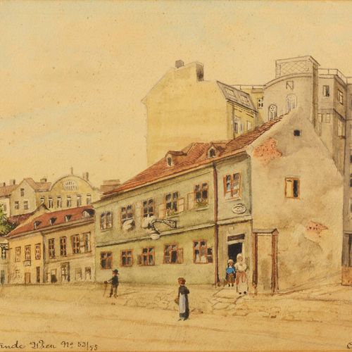 WEISSGERBERLÄNDE WIEN 1892

Aquarelle auf Papier, 210x333 mm, gezeichnet links u&hellip;