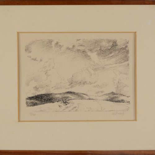 Max Svabinsky (1873-1962) 土地景观

纸上石版画，125x180毫米，左下角有铅笔编号 "27/30"，右下角有铅笔签名 "MŠvab&hellip;
