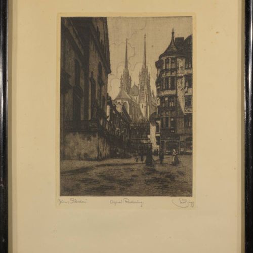 Emil Singer (1881-1942) PETERSDOM

Acquaforte su carta, 210x151 mm, segnata in b&hellip;