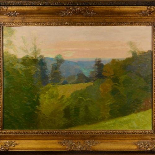 Roman Havelka (1877-1950) 夕阳下的风景

胶合板上的油画，59.5x84.5厘米，右下方有签名 "Rom.哈维尔卡"。有框。条件A。