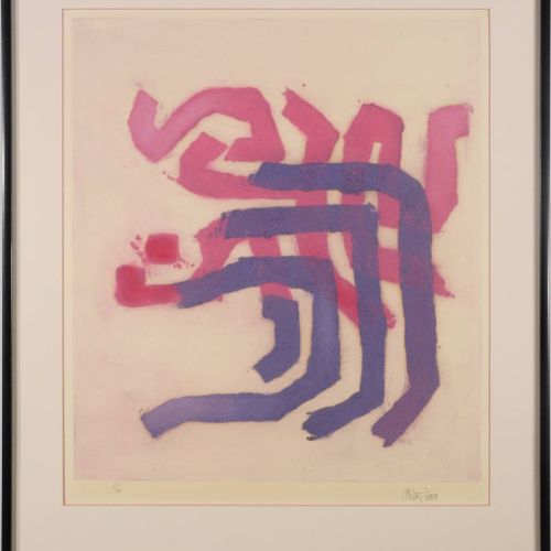 Alesa Vaic (1920-2009) 拜占庭字母

纸上彩色蚀刻画，400x350毫米，印刷区域下方有铅笔编号 "6/30"，印刷区域下方有铅笔签名 "&hellip;